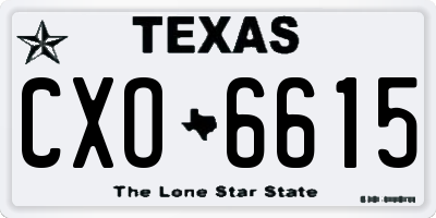 TX license plate CXO6615