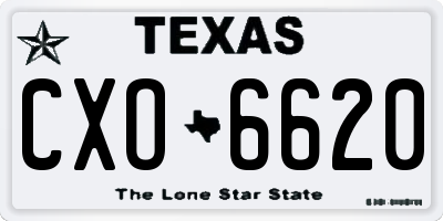 TX license plate CXO6620