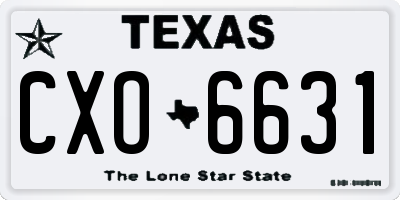 TX license plate CXO6631