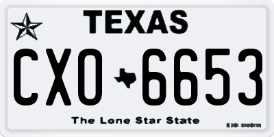 TX license plate CXO6653