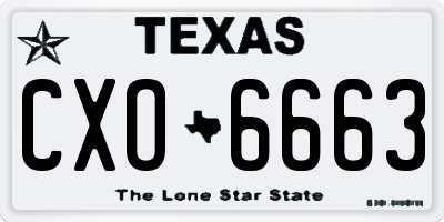 TX license plate CXO6663