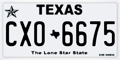 TX license plate CXO6675
