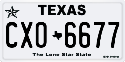 TX license plate CXO6677