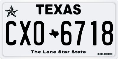 TX license plate CXO6718