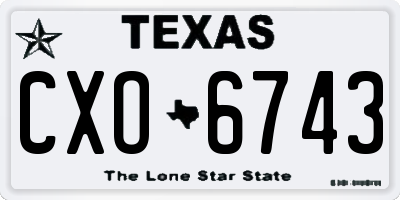TX license plate CXO6743