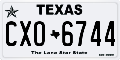 TX license plate CXO6744
