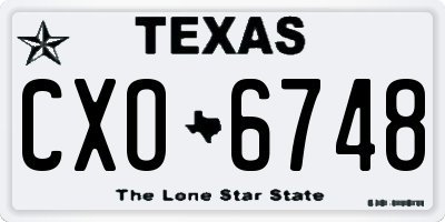 TX license plate CXO6748