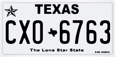 TX license plate CXO6763