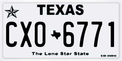 TX license plate CXO6771