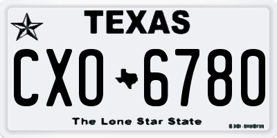 TX license plate CXO6780