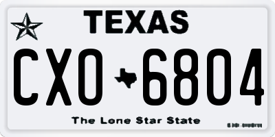 TX license plate CXO6804