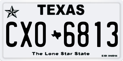 TX license plate CXO6813