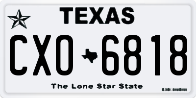 TX license plate CXO6818