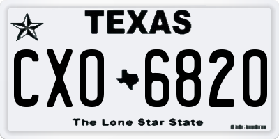 TX license plate CXO6820