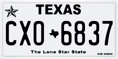 TX license plate CXO6837