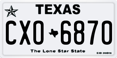 TX license plate CXO6870