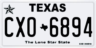 TX license plate CXO6894