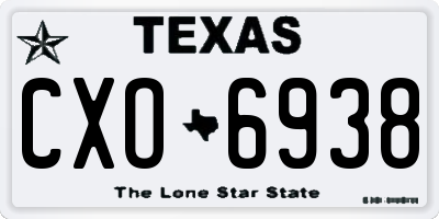 TX license plate CXO6938