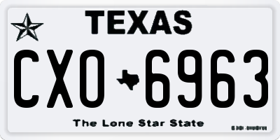 TX license plate CXO6963