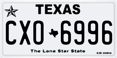 TX license plate CXO6996
