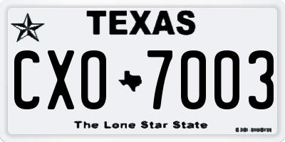 TX license plate CXO7003