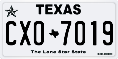 TX license plate CXO7019