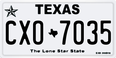 TX license plate CXO7035
