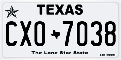 TX license plate CXO7038