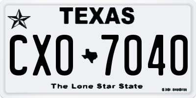 TX license plate CXO7040