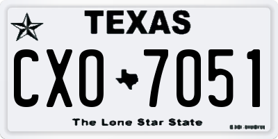 TX license plate CXO7051