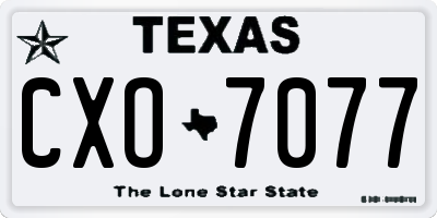 TX license plate CXO7077