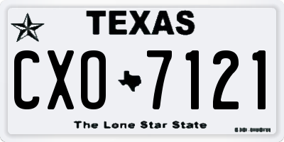 TX license plate CXO7121