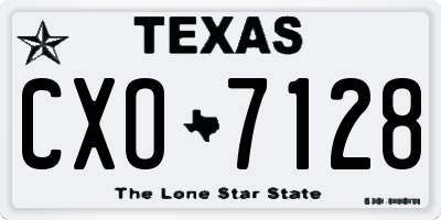 TX license plate CXO7128