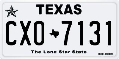 TX license plate CXO7131