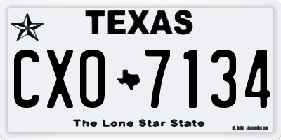 TX license plate CXO7134