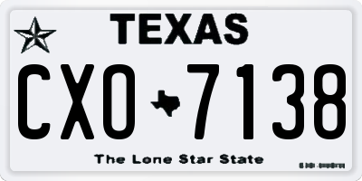 TX license plate CXO7138