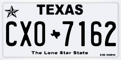 TX license plate CXO7162