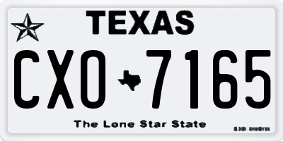 TX license plate CXO7165