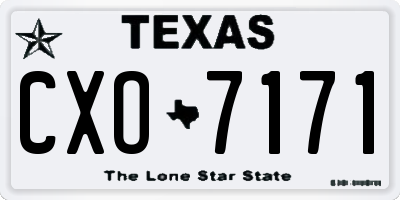 TX license plate CXO7171