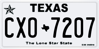 TX license plate CXO7207