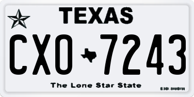 TX license plate CXO7243