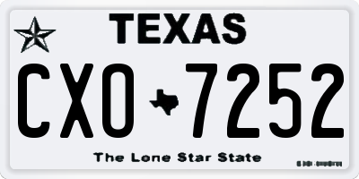 TX license plate CXO7252