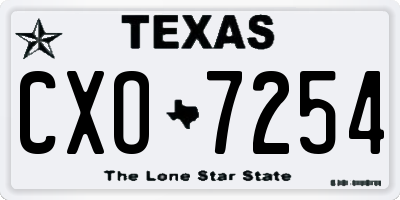 TX license plate CXO7254