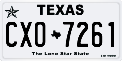 TX license plate CXO7261