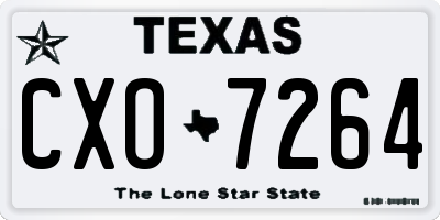 TX license plate CXO7264
