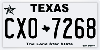 TX license plate CXO7268