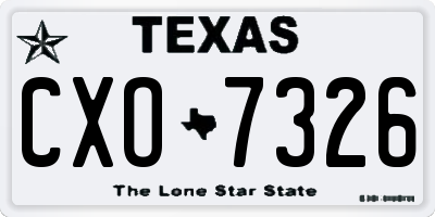 TX license plate CXO7326