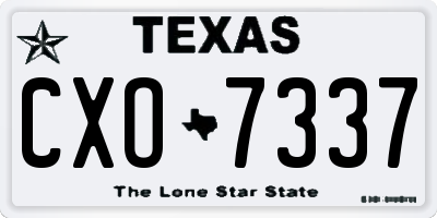 TX license plate CXO7337