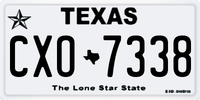 TX license plate CXO7338