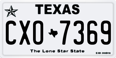 TX license plate CXO7369